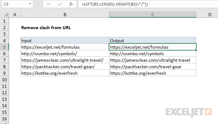 remove-trailing-slash-from-url-excel-formula-exceljet